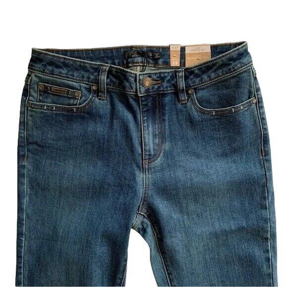 NWT prAna Sienna Stretch Cotton Skinny Jeans Mid Rise 8 / 29 P True Blue #3231 - Picture 3 of 14